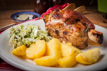 Roast pork knuckle.
