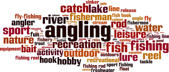 Obraz premium Angling word cloud concept. Vector illustration
