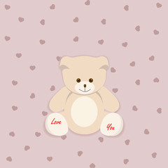 Teddy bear with hearts