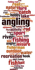 Angling word cloud concept. Vector illustration