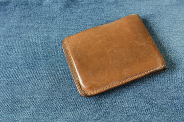 old vegetable leather wallet