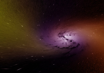 Stars, dust and gas nebula in a far galaxy