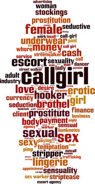 Callgirl word cloud concept. Vector illustration