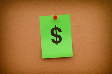 Paper note with Dollar sign