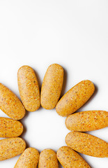 Alternative medicine tablets on a white background