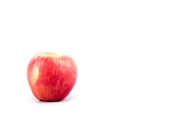 red ripe apple on white background healthy apple fruit food isolated

