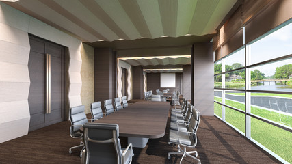 Conference room with natural view  / 3D Rendering