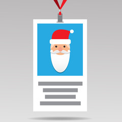 Santa Id card. vector illustration in flat design