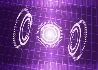 Abstract digital technology purple background.