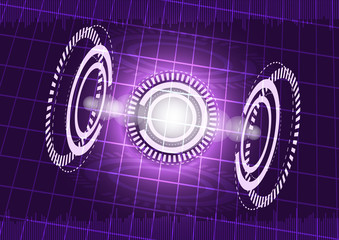 Abstract digital technology purple background.