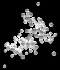 Abstract of chaotic white blobs