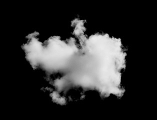 white clouds isolated on black background