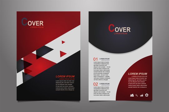 Abstract  red presentation book cover design templates