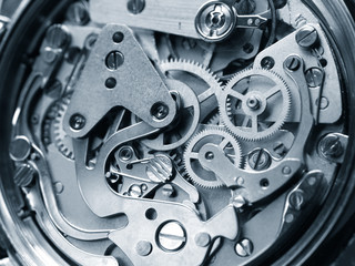clock mechanism close-up view