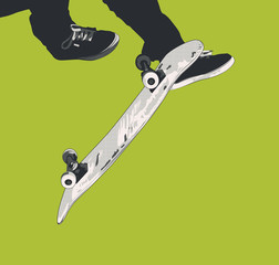 skateboard - 360 Kick Flip / Tre Flip - obrazy, fototapety, plakaty