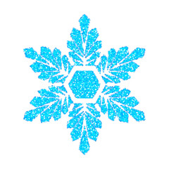 Blue snowflake on white