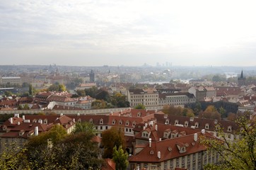Architecture from Prague in Autumn and sky
