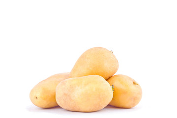  fresh organic potatoes tubers on white background healthy potato Vegetable food isolated

