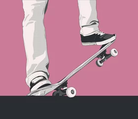 Foto op Canvas skateboard trick - nosegrind © John