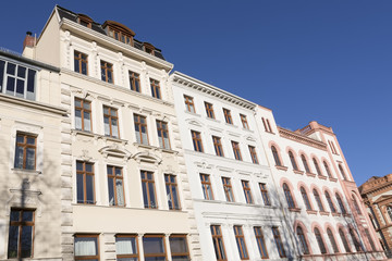 Renovierte Häuserfassade in Görlitz, Deutschland