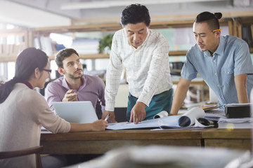 Architects talking in the office