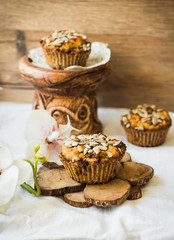 gluten-free muffins with pumpkin, lemon, dates and sunflower see