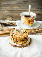 Corn cookies with raisins and sesame seeds, gluten free, vegan