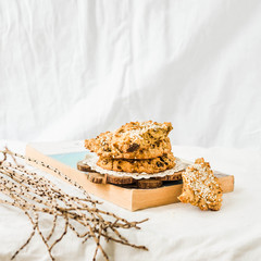 Corn cookies with raisins and sesame seeds, gluten free, vegan