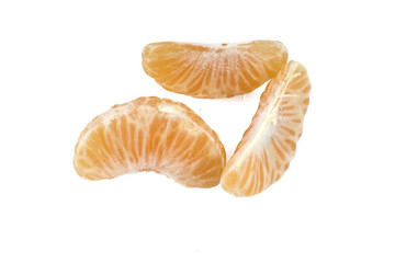 Naklejka na ściany i meble Mandarin or Tangerine fruit with leaves on a white background