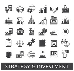 Set of premium quality strategy and investment icons. Collection of web business icons. 