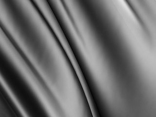 Black silk fabric folds glossy background