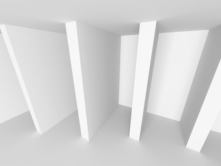 Empty White Room Architecture Background