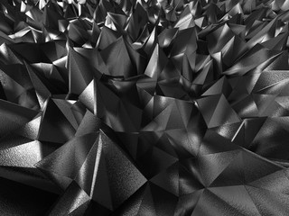 Dark chaotic low poly metallic background
