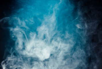 smoke on blue light background
