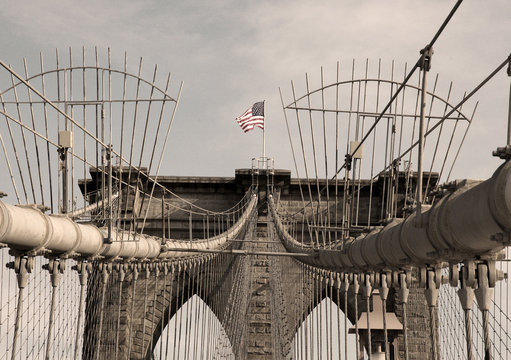 Brooklyn Bridge - sepia image