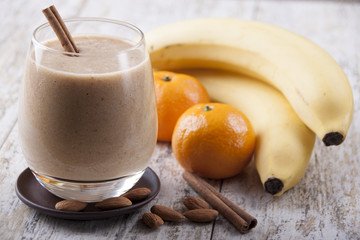 Smoothie of banana and tangerine