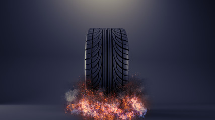 Brennender Reifen