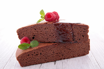 chocolate pie and raspberry