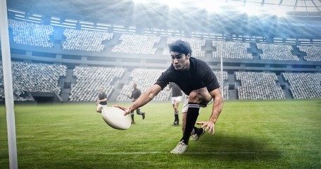 Composite image of rugby stadium 3d 