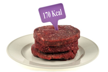 Calories de steaks hachés dans une assiette 