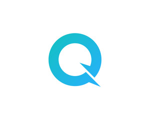 Letter Q Cut Logo Design Element
