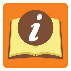 information icon with book background