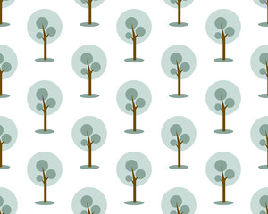 seamless trees pattern. Winter landscapes wallpaper. icon and symbol in Vector Illustration.