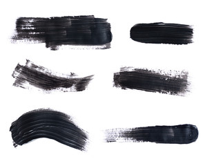 Set of black paint strokes