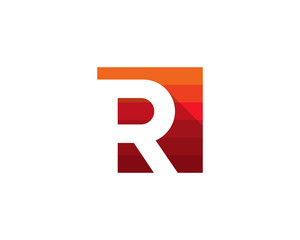 Letter R Square Shadow Logo Design Element
