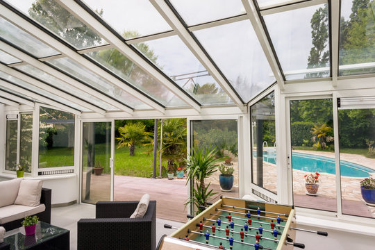 v&eacute;randa terrasse piscine