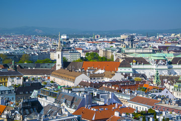 Obraz premium Aerial view of Vienna city center from Cathedral