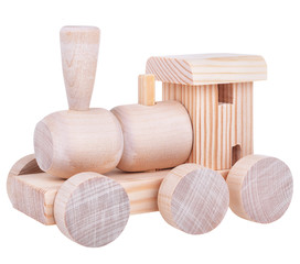 Wooden Toy logic Train with clipping path