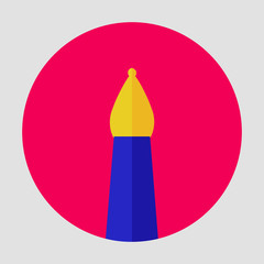 pen write poetry draw line golden edge sign symbol mobile application round simple flat vector
