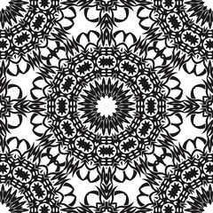 Ornamental Seamless Line Pattern. Endless Texture. Oriental Geometric Ornament